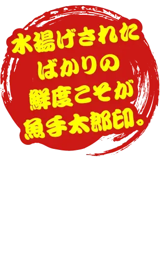 水揚げされたばかりの鮮度こそが魚太郎印。