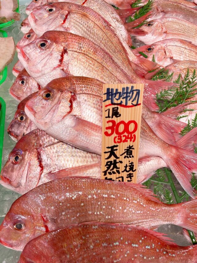 伊勢湾・三河湾は魚貝の宝庫、愛知県の主要漁港でセリ権を持つ俺たち。
ぴかぴかの魚貝類が水揚げ後すぐに魚市場に並びます！  ＼今日のおすすめ／
豊漁につき大特価です！南知多さんの天然鯛！
こちらのサイズ500g〜600gもあってなんと！
300円です！（324円）ほんとに安いです！！
大好評につき完売続出してます🥲
ぜひお早めにお買い求めください！
わからないことはお気軽に！　そんな疑問、全部魚太郎が解決します！  魚が捌けなくても大丈夫！
対面鮮魚コーナーでは無料で下処理行います。
毎日魚を扱うプロの魚屋にお任せ！  本日も沢山のピカピカの地魚と活気あふれるスタッフで
皆様のご来店をお待ちしております！  鮮魚市場に併設した、魚屋の浜焼きバーベキューがありますので
市場で買ってそのまま焼いて食べることが可能です！  最新入荷はストーリーズで配信中！
フォロー＆チェックしてくださいね！  皆様の「美味しい！」の声が、俺たちの元気の源です！  ▷入荷商品のお問合せは、お電話にてお願いします
▶その他お問合せDMではタイムリーな返答が致しかねます
体制が整っておらず、申し訳ありません🙇  -————————————————
📌ラグーナテンボス　フェスティバルマーケット内1F
店舗の場所は、観覧車の下が目印です🎡  🐟魚太郎ラグーナ蒲郡店 鮮魚市場
営業時間：　10：00～18：00
※海鮮丼・寿司のイートインコーナーあり  🔥魚太郎浜焼きバーベキュー ラグーナ蒲郡店
営業時間：
平日10:00～17:00(最終受付15:00)
土日祝　10：00～19：00(最終受付17:00)
土日祝は　19：00迄　延長中
駐車場：魚太郎浜焼きバーベキュー利用で最大5時間無料サービスあり
(夏休み　2025/7/19-8/31は）
10：00～20：00（受付最終18:00）
#魚太郎ラグーナ蒲郡店